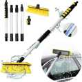 Solar Panel Washing Brush with extendable Aluminum Pole and Water Inlet - IMPORTED. 