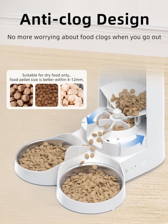 ROJECO%20Automatic%20Cat%20Feeders%20for%202%20Cats,%204L%20Cat%20Food%20Dispenser%20with%20APP%20Control,%20Double%20Stainless%20Steel%20Bowls,%20Dual%20Power%20Supply%20and%20Low%20Food%20Alarms,%202.4GHz%20Wi-Fi%20Enabled%20Pet%20Feeder%20for%20Cats%20and%20Dogs%20-%20Image%207