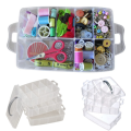 Multipurpose Multilayer Stackable Storage Container Box Organizer with Adjustable Compartments, Plastic Organizer Box Transparent Storage Case for Art Crafts, Jewelry, Screws, First Aid Medicines, Fuse Beads, Kids Toys and more. 