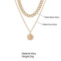 Vintage Portrait Coin Pendant Necklace Gold Silver Color Chain Choker Necklaces For Women Multi-Layer Jewelry. 