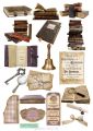 Brown theme journaling stickers, scrapbooking, vintage stickers, mobile stickers. 