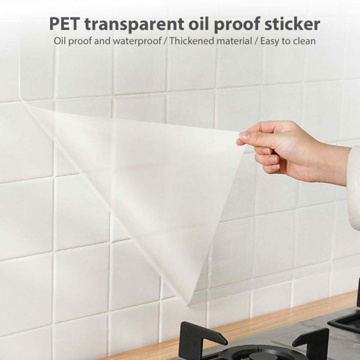 60*200cm Kitchen Oil Proof Wall Sticker Clear Self-Adhesive Film ...