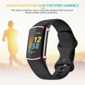 Pink Plated Case for Fitbit Charge 5 Screen Protector Full Coverage Soft TPU Protective Screen Cover Bumper Frame Accessories. 