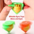 Blowing Puzzle Toys Gyroscope Whistling Gyroscope Double Port Whistle Whistle Spinning Top Toys Plastic Colorful Kids Children Toys. 