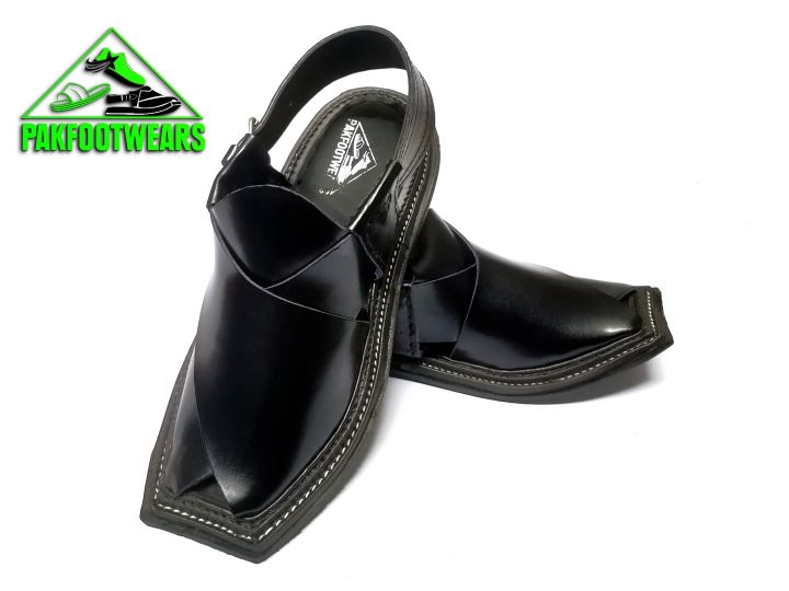 Peshawri chappal in Black Color Triple Gear