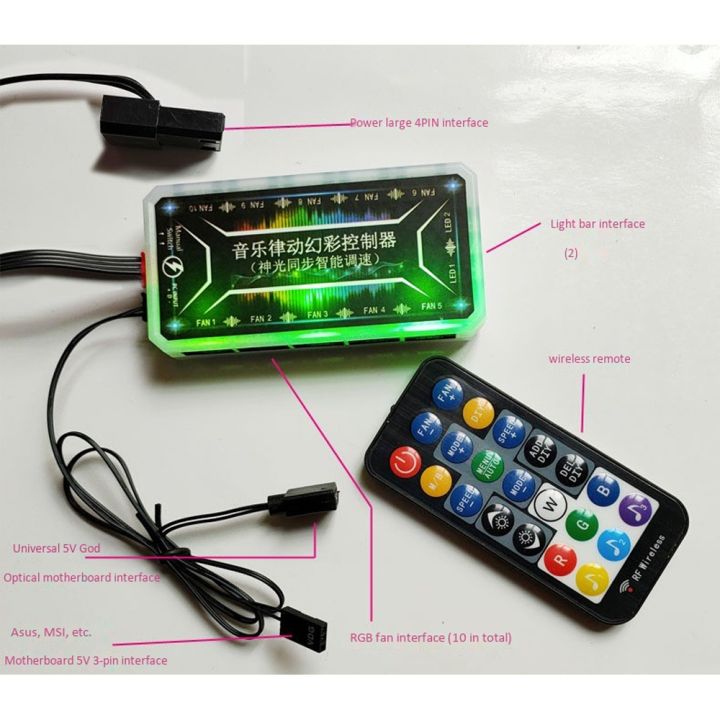 Nax-3c%20Rgb%20Fan%20Remote%20Controller%2010%20Fan%20And%202%20Led%20Ports%20Motherboard%20Sync%20Led%20Controller%20Hub%20For%20Connecting/Sync%20To%20Motherboard%20-%20Image%206