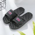 Washroom Soft Rubber Plastic Non-Slip Shower Slippers with Bubble Massage – Random Colors. 