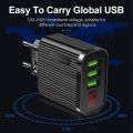 3 Port USB Phone Charger 5V 3.1A Digital LED Display Travel Wall Charger Adapter for iPhone Samsung Xiaomi EU Plug. 