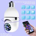 Light Bulb Secure Cameras 2K 720P for Home Outdoors Wifi IP Night Vision Surveillance Camera with E27 Socket - white. 