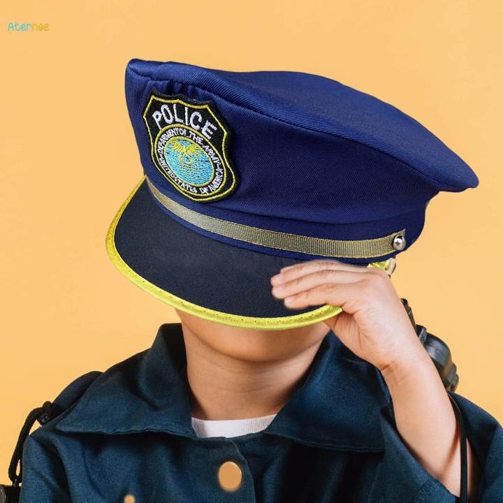 Children Police Hat Photo Prop Headdress Role Play Hat for Performance Dress up Holiday