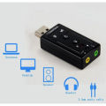 Pack Of 3 Mini External USB Sound Card 7.1 CH 3D Audio Adapter With 3.5mm Headset Jack For PC And Notebook. 