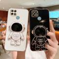 Maitus for Xiaomi Redmi 10A/Redmi 9C Back Cover with Astronaut Hidden Stand Luxury 6D Plating Square Bumper Shiny Cases Soft Silicone Full Protection Mobile Phone Case for Boy Girls. 