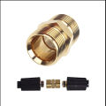 Pressure Washer Pipe Extension Connector For M22-15mm Pipe - Brass Hose Joiner For 2 Pressure Pipes. 