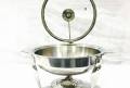 Saymtrends Stainless Steel Curry Pot /Serving Dish / Round Buffet Serving Dish / Chafing Dish stainless steel for home Use. 