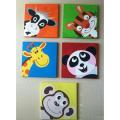 5 sets of cartoon theme canvas painting for your kids room. 