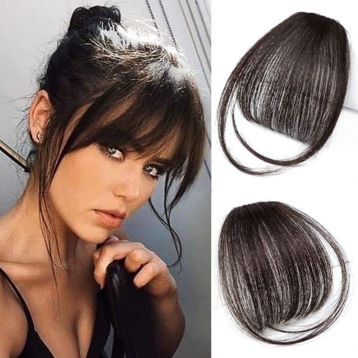 【Storewide Sale】 Invisible Party Daily Hair Extension Hair Accessories Short Girls Clip In Front Neat 3D Bangs Wig Synthetic Air Bangs Straight Bangs