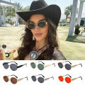 Oval Frame Oval Sunglasses Chic Anti-Glare Fashionable Metal Frame Sun Glasses Lightweight Metal UV Protection Shades for Women & Men Summer Fashion Outdoor Camping Unisex Driving Sports Eyewear. 