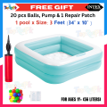 Intex Baby Pools by ToyzRusPk – Sunset Glow 57104, Play Box 57100, Sunset Glow 58924 | Size 33–34in | 57L Capacity | Ages 1–3 Years | Free 20 Balls, Mini Air Pump & Repair Patch | Colorful Designs | Soft Inflatable Base | Intex Swimming Pools. 