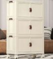 3 Layer Folding Storage Wardrobe ABS Plastic With Wheels. 