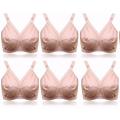 Women girls cotton stuff bra brazzers 3 pieces skin color. 
