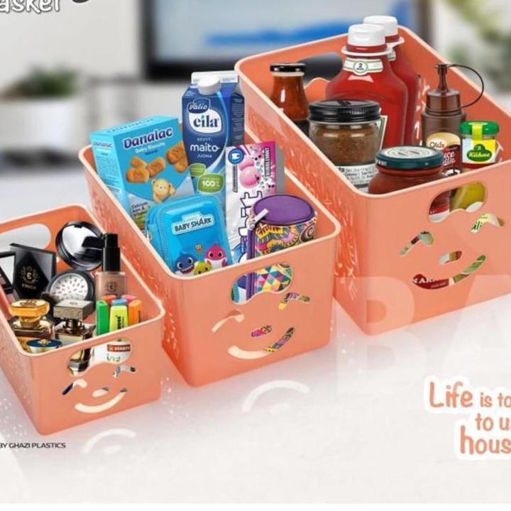 Smiley Kitchen 3Pcs Basket Set (Large , Medium, Small Size)