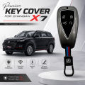 Changan Oshan X7 Premium Metal Shell Smart Key Cover | Luxury Zinc Alloy Car Key Case with Leather Strap | Scratch Resistant | Full Protection Key Shell. 