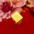 Gold shop with 999 24k real gold ring men's fortune adjustable 24 K 5D real gold ring smooth sailing domineering male ring. 