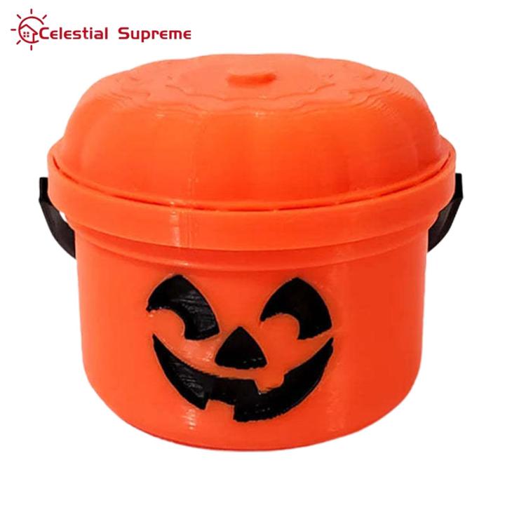 Hanging Pumpkin Decorations Mini Pumpkin Buckets with Handles Halloween Party Decor Trick or Treat Candy Bucket Favorite Plastic Pumpkin Containers