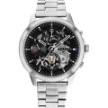 Tommy Hilfiger Henry Silver Stainless Steel Black Dial Chronograph Quartz Watch for Gents - 1710477. 
