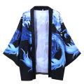 Yfashion Summer Japanese Kimono Robe for Men Women nese Style Dragon Printing Cardigan Tops Half Sleeves Loose Sunscreen Shirt color. 