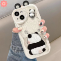 Panda Couple Cover for Realme C11 C20 C12 C15 C17 C35 C21Y C20A C11 C25Y C31 C25 C25s C21 C30 C33 C55 5 5i 5S 6i C3 7i Narzo 20 30A Cute Panda 3D Stereo Doll Cartoon Couple Case. 