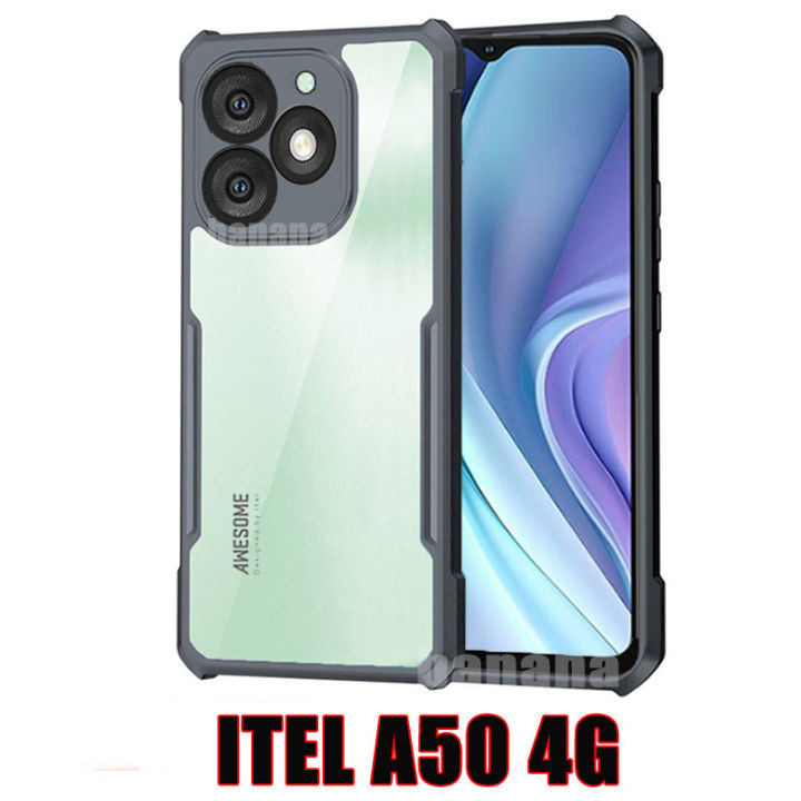 Shockproof Case for ITEL A50 4G A70 Phone Cases Transparent Armor Acrylic TPU Soft Anti-fall Casing Cover