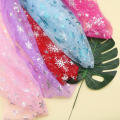 150cm Width Tulle Fabric Sheer Snowflake Pattern Mesh Texture Mesh Fabric 1meter/Lot Polyester Material Gauze Fabric for Tutu. 