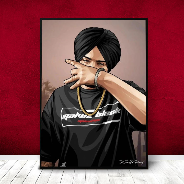 Wall Painting Punjabi Rapper Sidhu Moose Wala Beautiful Picture Frame Best Wall Decor Figure Poster Wall Art