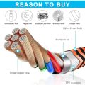 2.0M Braided Replacement Cable Extension Cord for Logitech G433 G233 G Pro X Gaming Headset With Mic Mute Volume Control Clip. 