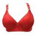 Red Soft Foam Padded Bra for Women Brazier Fits A Cup and B Cups with Adjustable Straps and Back Closure. 