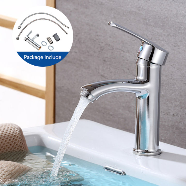 Lever mixer Basin Faucet Bathroom Sink Mixer washbasin Faucet Silver Bathroom Taps Modern Essentials