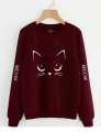 HOME SHOPPING 3 GARMENTS Meown Printed Maroon Sweat Shirt For Women. 