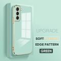For Samsung S21 5G Soft Original Square Edge Pattern Casing Plated Phone Shell Luxury Plating Soft Phone Case. 
