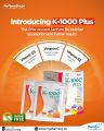 K-1000 Plus - Calcium + Vitamin K2 + Vitamin D3 - 10 Sachets. 