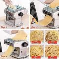 Techmanistan Electric Pasta Machine, Noodle Maker, Stainless Steel Pasta Maker Machine, Pasta Roller Machine, for Spaghetti Ravioli Home Use, Silver, 135W. 