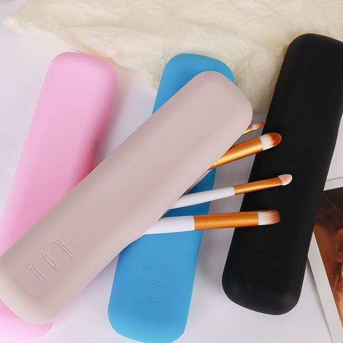 Crossborder new silicone eyebrow pencil case, makeup brush, eyeshadow