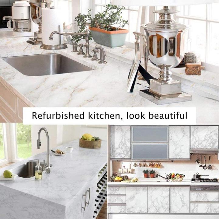 PVC Self Adhesive Wallpaper Marble Stickers Waterproof Heat Resistant Kitchen Countertops Table Furniture Cupboard Wall Paper