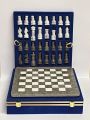 ApexGlobal Large Handmade Full Chess Set, Grey and White, Marble Chess Board, 32 Chess Game Pieces, Unique Home décor. Handcrafted Tournament Chess Board - 2 Players.. 