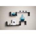 S Shape Floating Wall Shelves Set of 2 Wall Mounted Shelf for Living Room, Bedroom, Office Décor - Display Rack for Cosmetics, Kitchen Wall Storage Unit. 