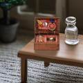 Simulation 1/12 Scale Miniature Wooden Jewelry Box Model for Home Ornaments. 