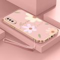 Flower Style Casing for Samsung Galaxy A70S A70 A30S A50 A50S 2022 New Design Square Shape Phone Case Soft Plating Case Cover with Free Lanyard. 