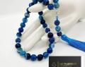 Blue Aqeeq Prayer 33 Beads 10mm  Tasbeeh | Zikr Tasbeeh | Prayer Beads. 