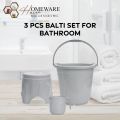 3 pcs Plastic Bath Set | Balti set | 20 Liter Bucket. 