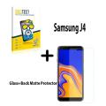 Samsung Galaxy J4 Polish 2.5D Tempered Glass Screen Protector Polish Glass + Back Matte Protector Soft Skin Sheet Soft Film Protection For Samsung Galaxy J4. 